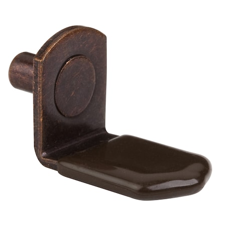 Hardware Resources Antique Copper 5 mm Pin Angled Shelf Support with 3/4" Arm and Brown Sleeve 1708AC